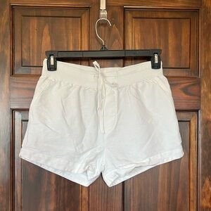 Elan Linen & Cotton White Women's Shorts